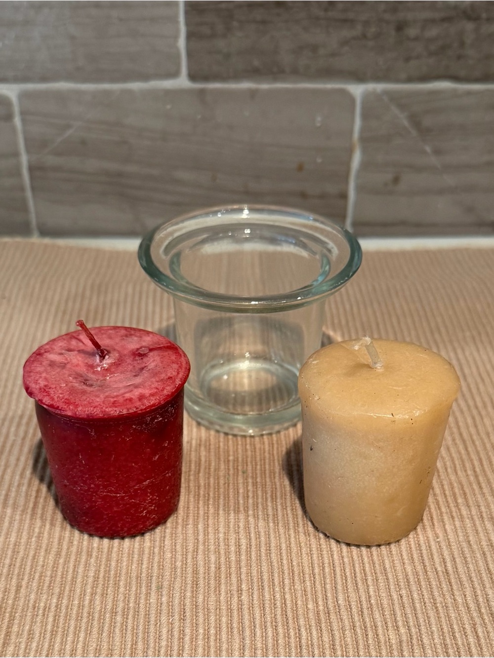 Yankee Candle Retired Buttermilk Pancakes Votive Lot + Glass Holder *As Is